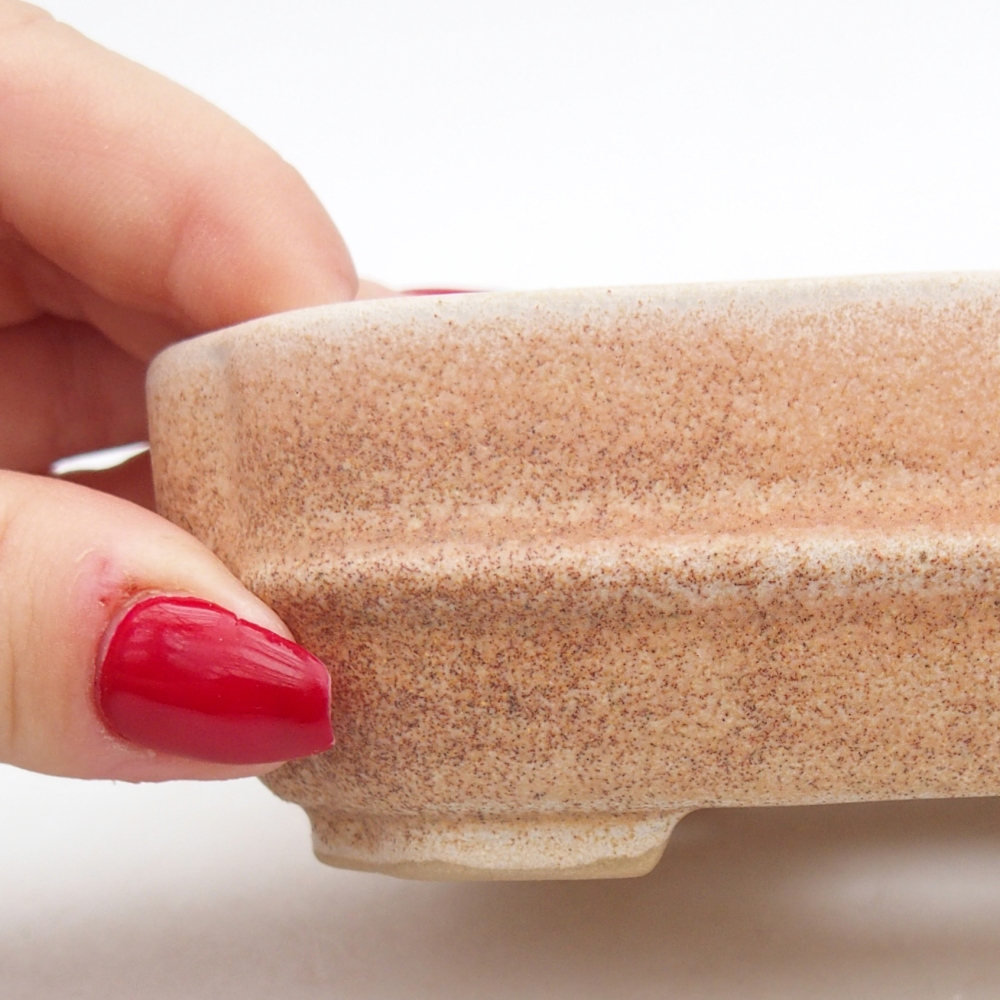 Keramická miska na bonsaje 12 x 10 x 4 cm, farba béžová