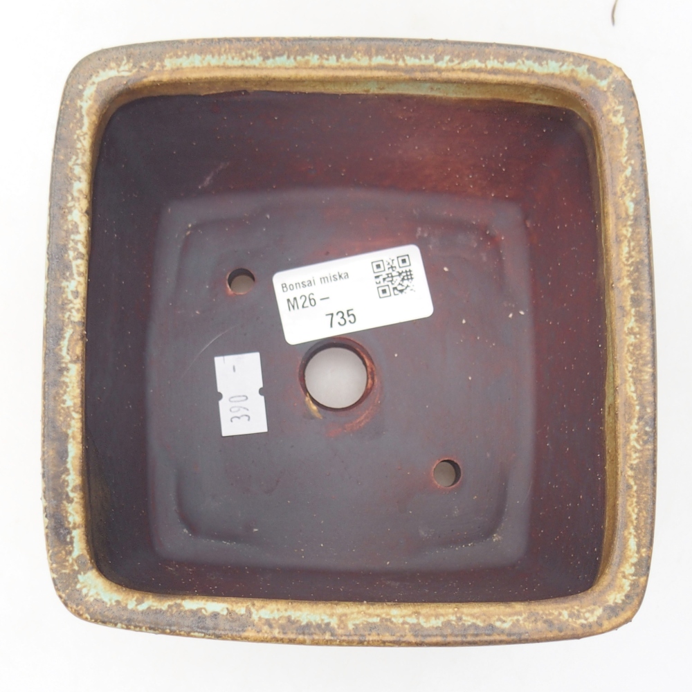 Keramická miska na bonsaje 12,5 x 12,5 x 8 cm, zelená