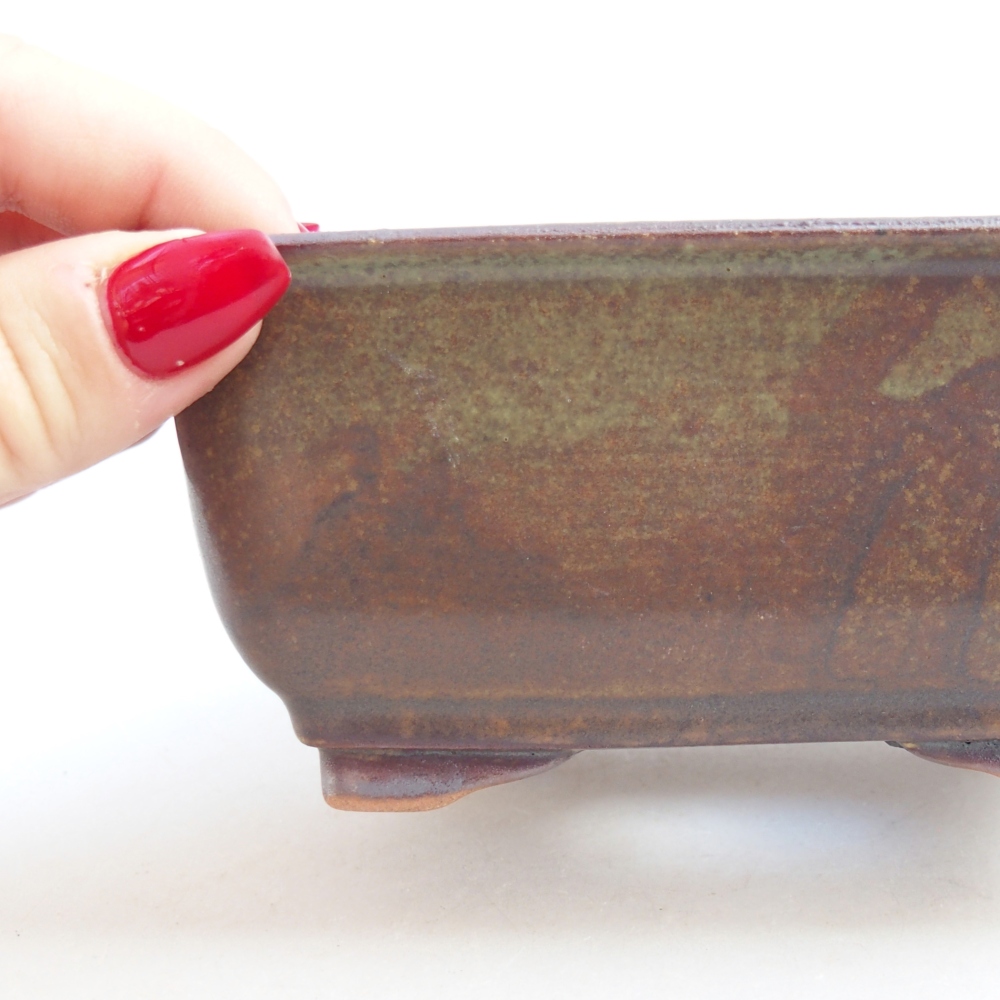 Keramická miska na bonsaje 13 x 10 x 5,5 cm, hnedá