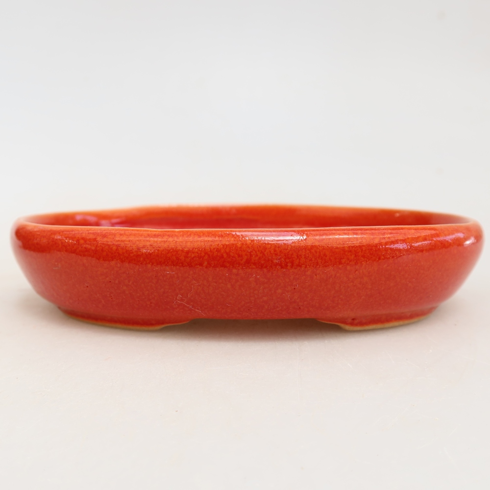 Keramická miska na bonsaje 13 x 9,5 x 2,5 cm, farba oranžová