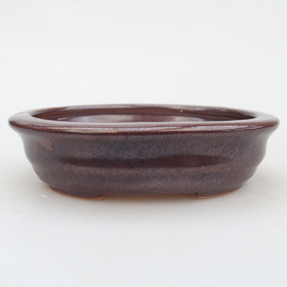 Keramická miska na bonsaje 12 x 10 x 3 cm, hnedá