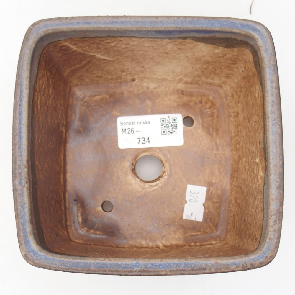 Keramická miska na bonsaje 12,5 x 12,5 x 8 cm, farba modrá