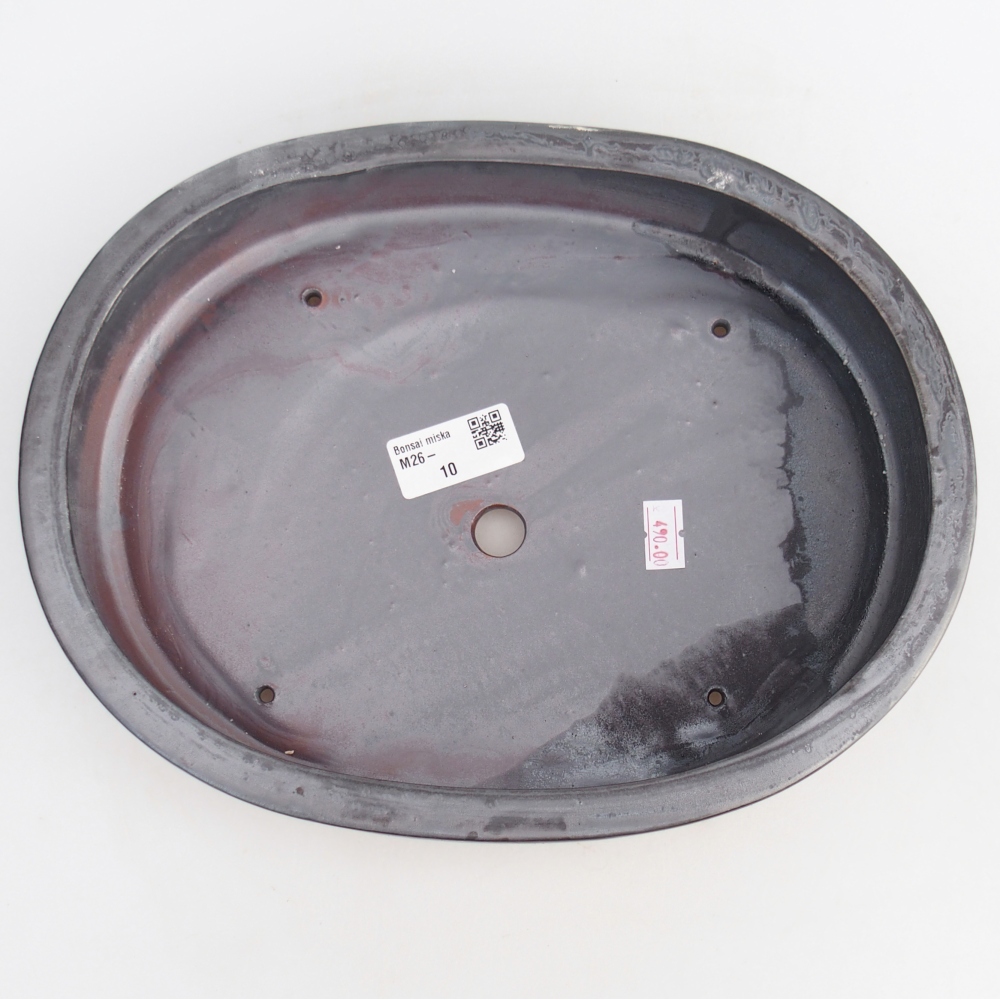 Keramická bonsajová miska 27 x 21 x 5,5 cm, farba kovu