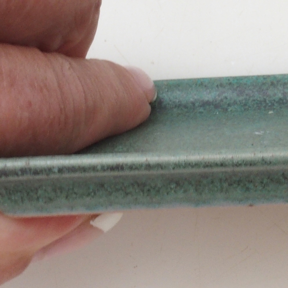 Bonsai podmiska obdĺžnik D5-S - 11,5 x 8,5 x 1 cm - zelená