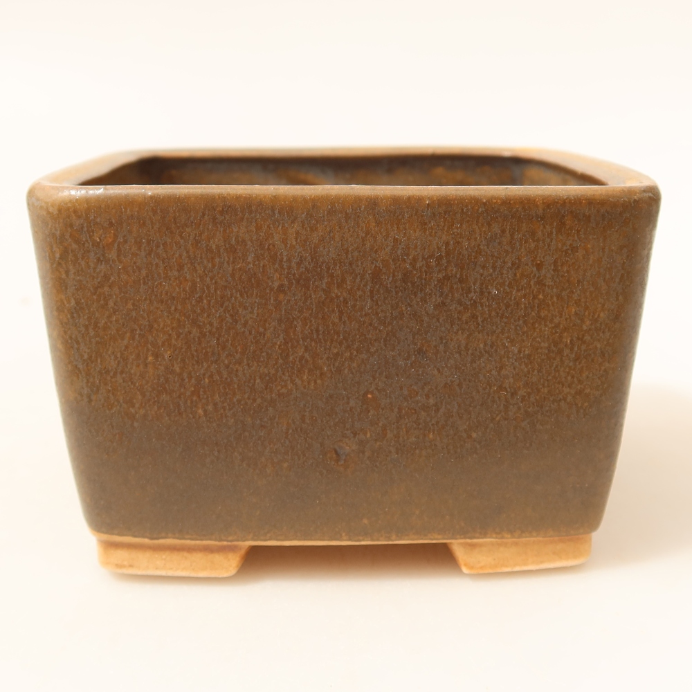 Keramická miska na bonsai 10,5 x 10,5 x 7 cm, farba hnedá