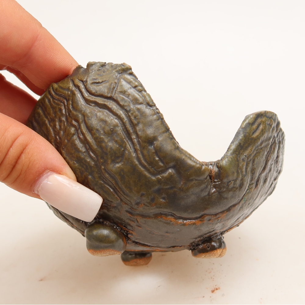 Keramická škrupina  10,5 x 8,5 x 6 cm, farba hnedozelená