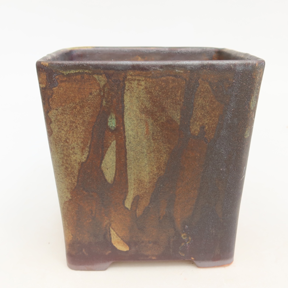 Keramická miska na bonsaje 13 x 13 x 14 cm, farba hnedá