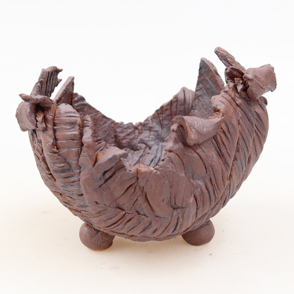 Keramická škrupina  10,5 x 9,5 x 9 cm, farba hnedá