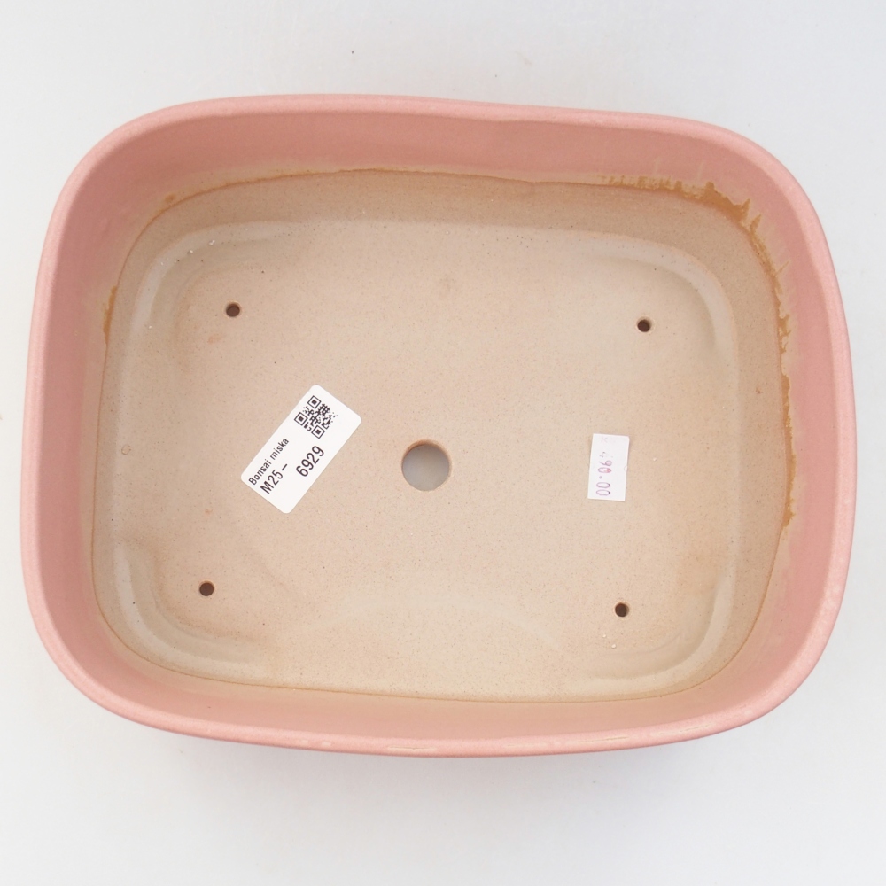 Keramická bonsajová miska 23 x 18 x 7,5 cm, ružová