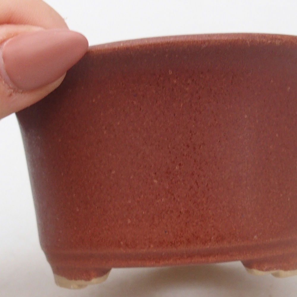 Keramická miska na bonsaje 9 x 9 x 5 cm, bordová