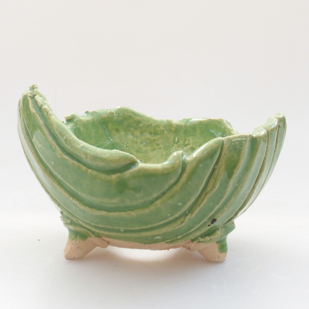Keramická Škrupina 7,5 x 7 x 5,5 cm, farba zelená