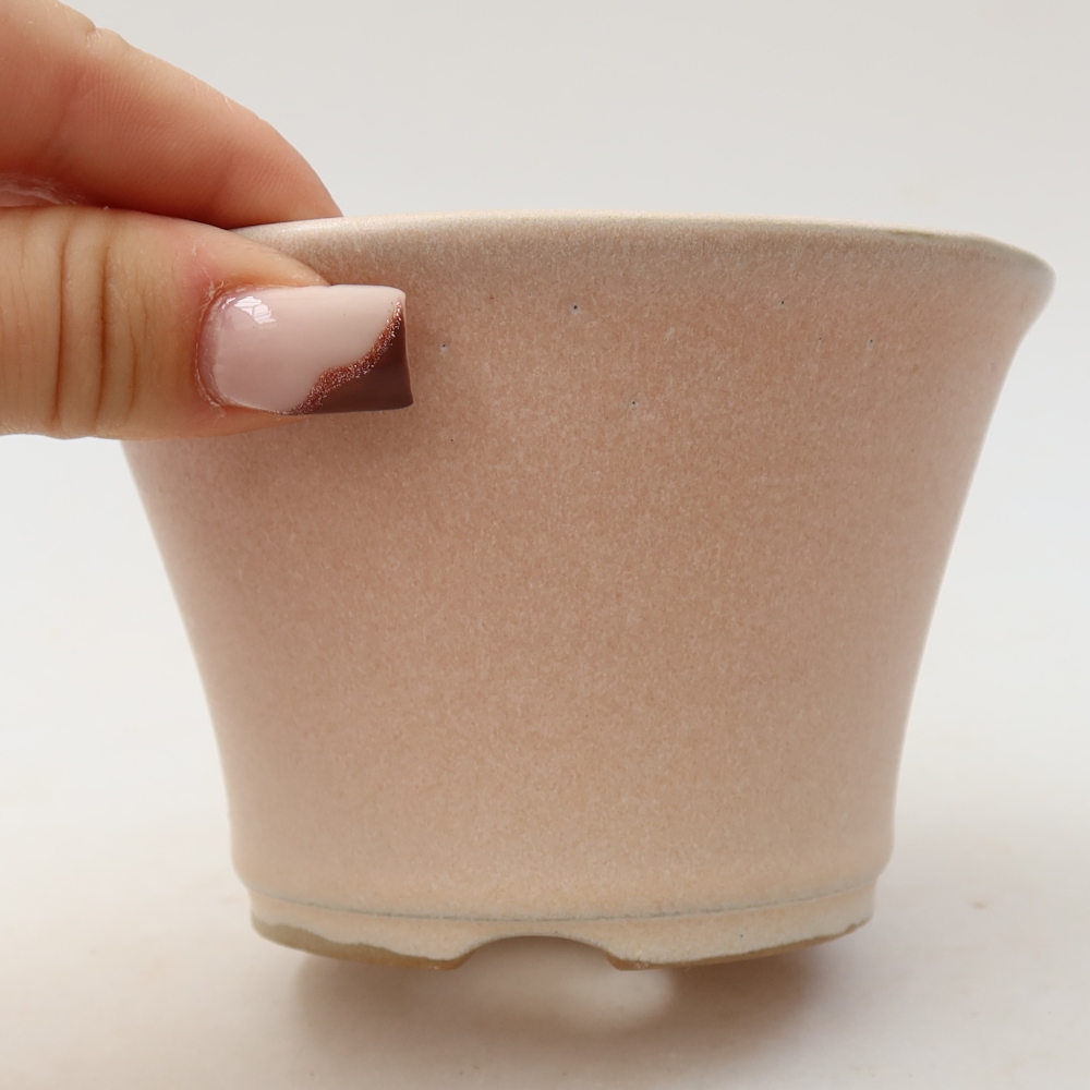 Keramická miska na bonsaje 11 x 11 x 7 cm, farba ružová