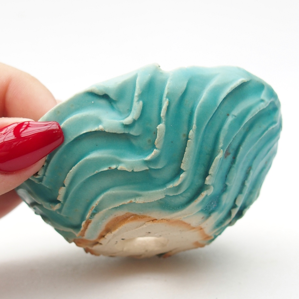 Keramická mušľa 8,5 x 8 x 4 cm, farba modrá