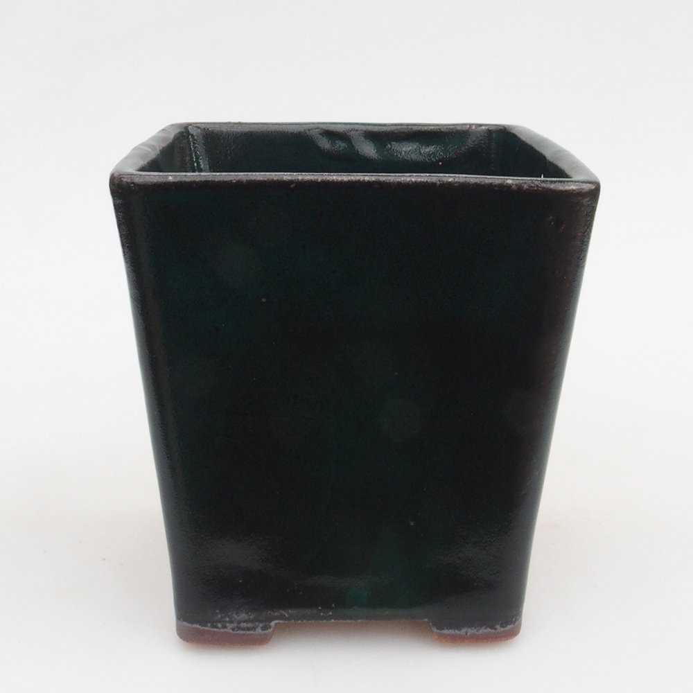 Keramická bonsai miska 10,5 x 10,5 x 10,5 cm, farba zelená