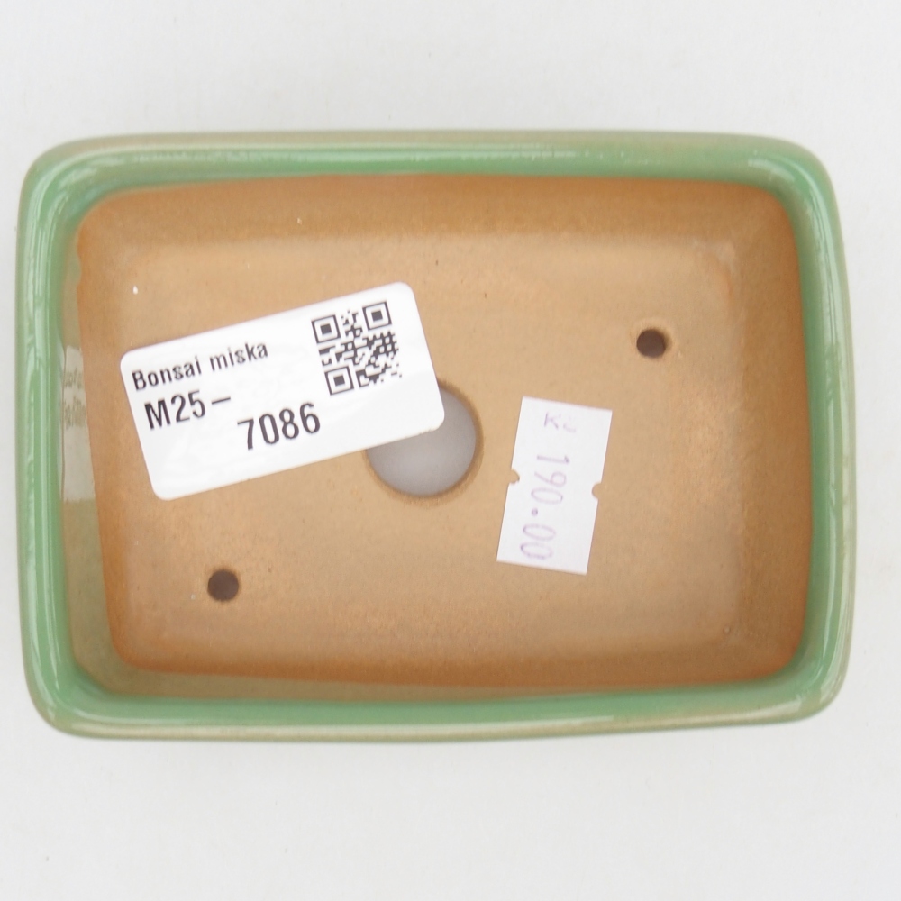 Keramická miska na bonsaje 10 x 7 x 3 cm, zelená