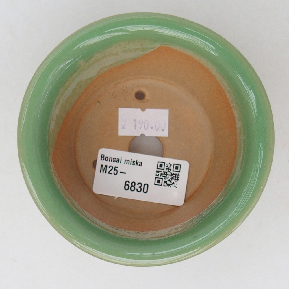 Keramická miska na bonsaje 9 x 9 x 5 cm, zelená