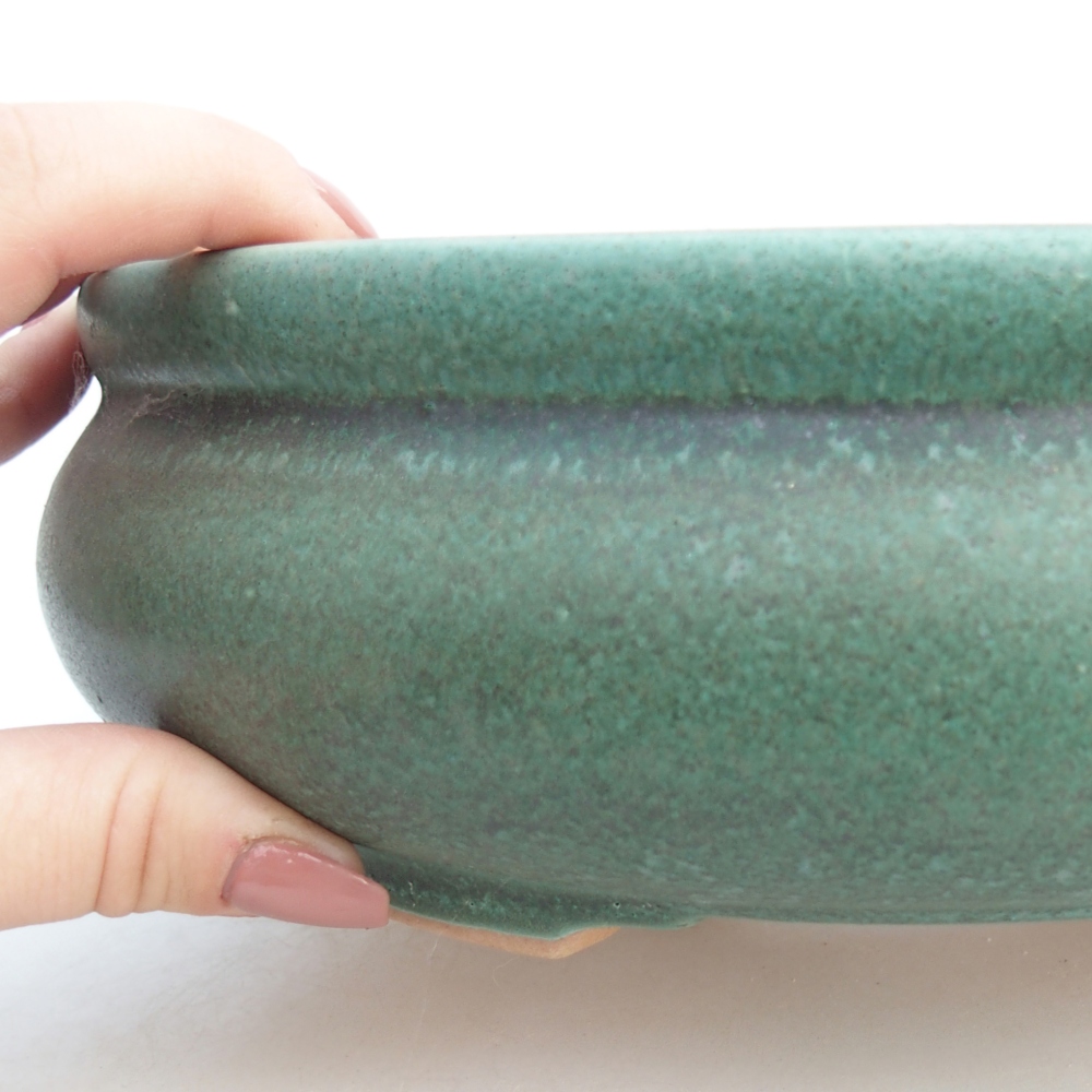 Keramická bonsajová miska 23 x 23 x 8 cm, zelená