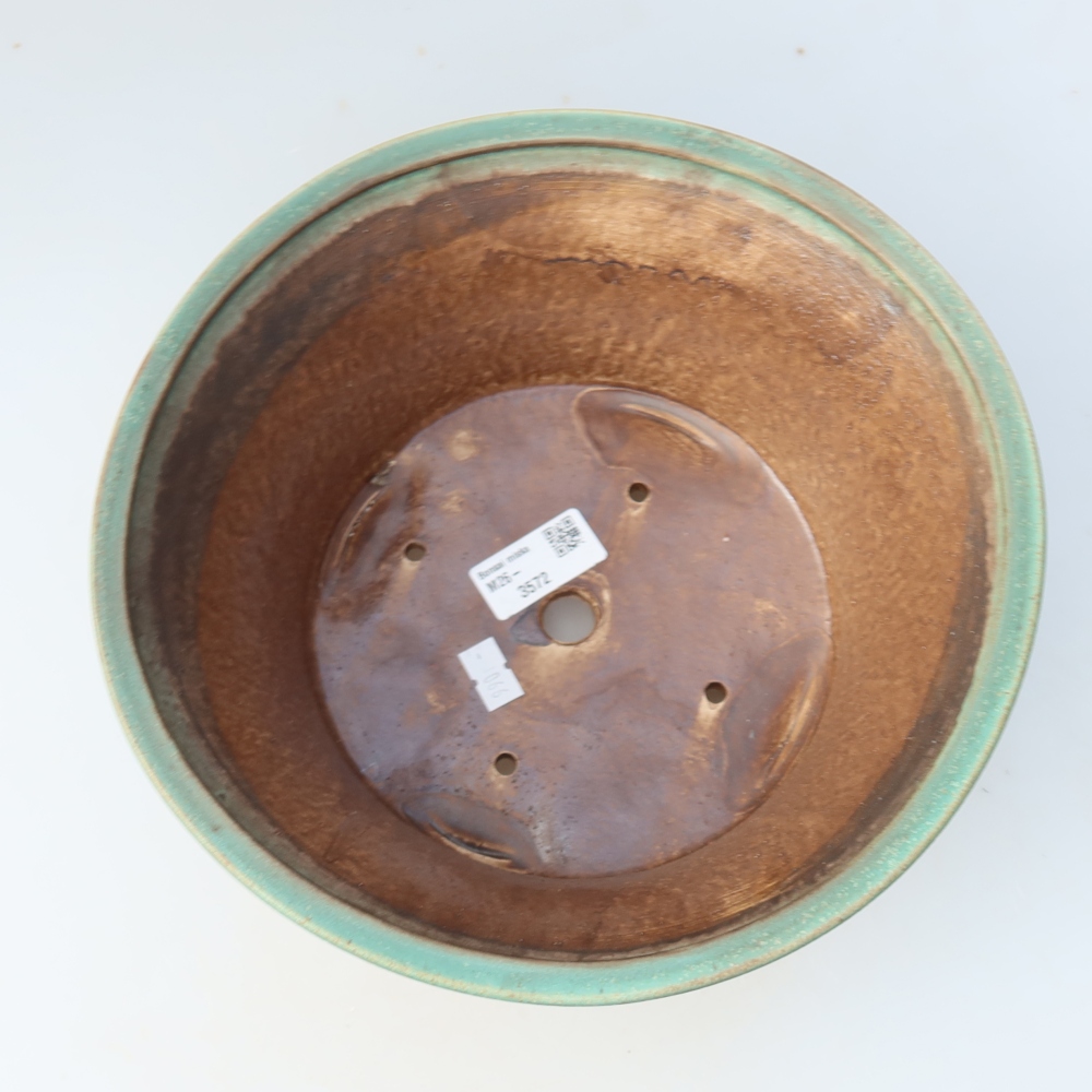 Keramická miska na bonsaje 24,5 x 24,5 x 11,5 cm, farba zelená