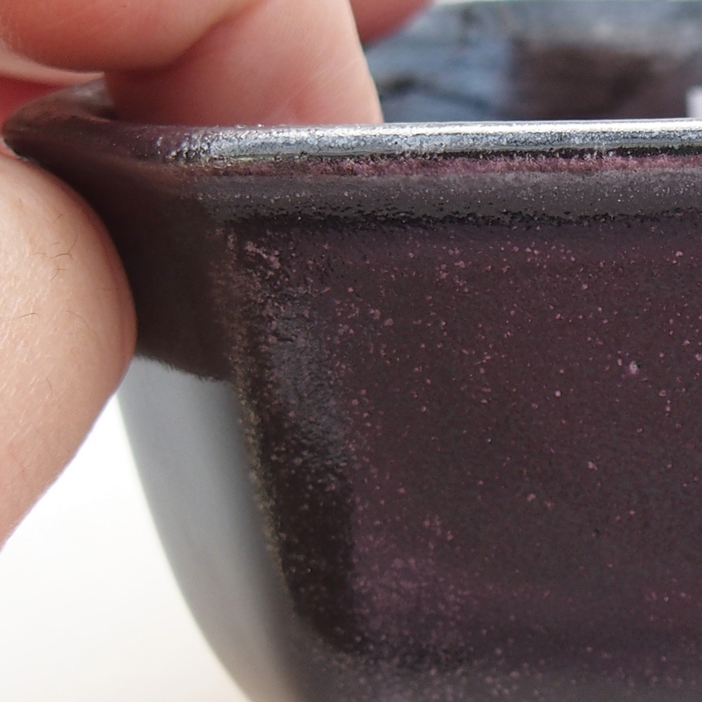 Keramická miska na bonsaje 10 x 10 x 6 cm, zelená