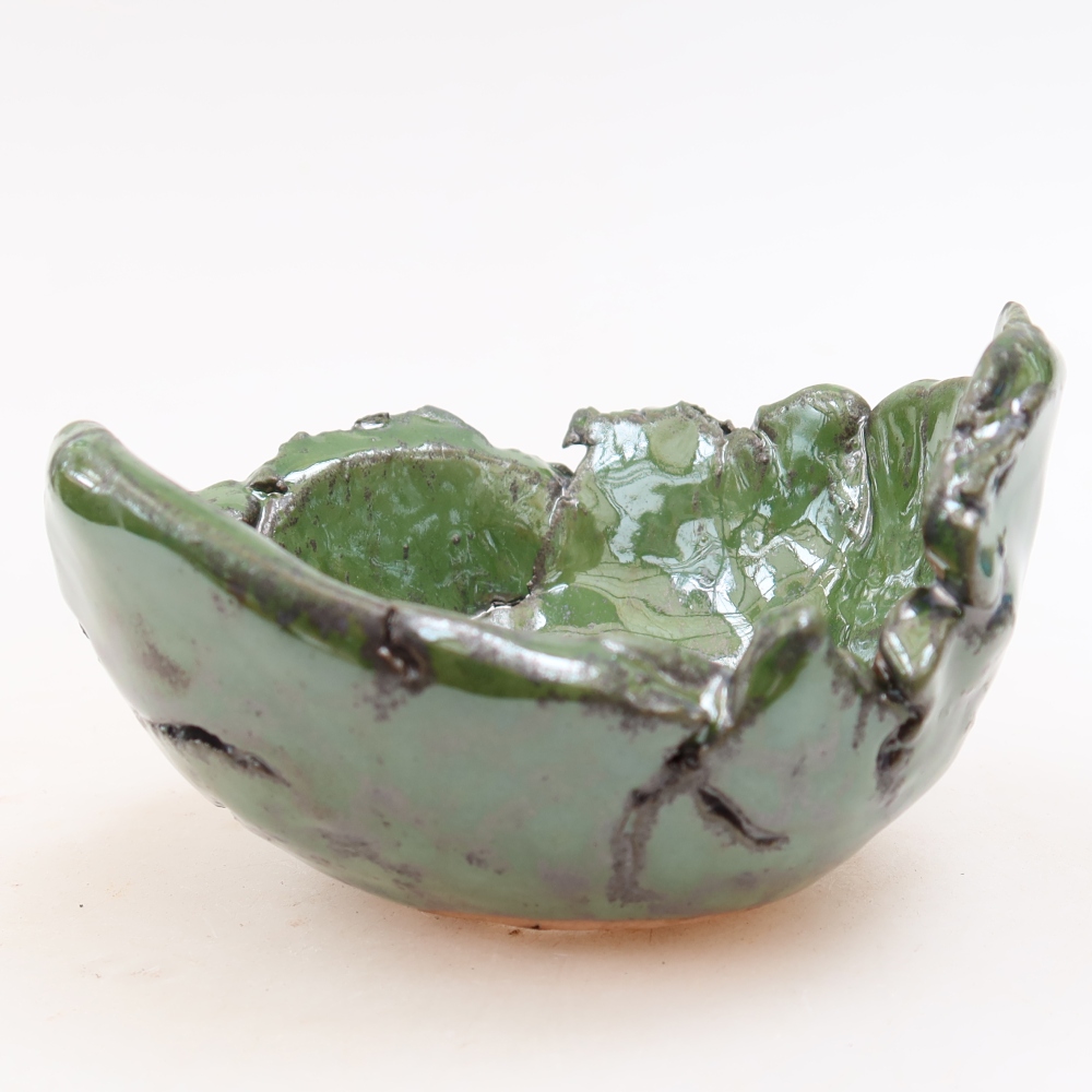 Keramická škrupina  11,5 x 10,5 x 7 cm, farba zelená