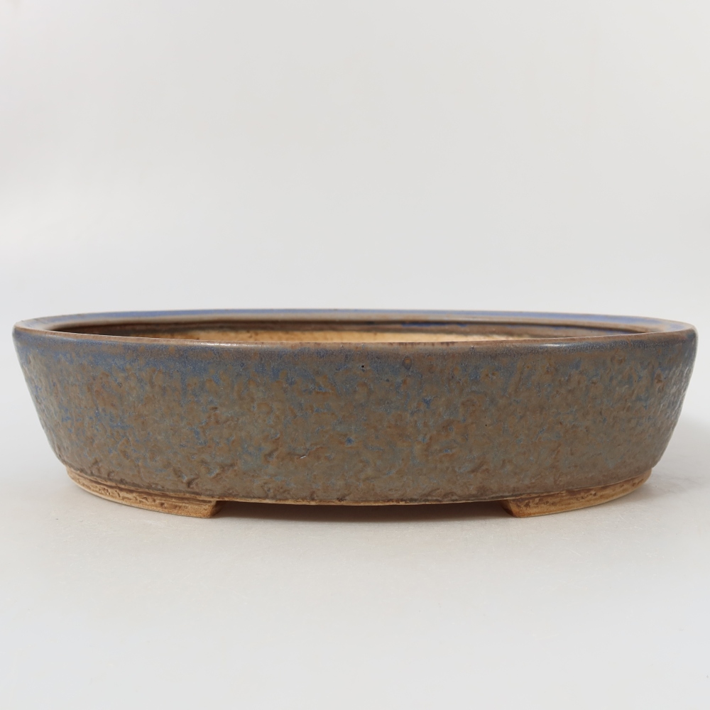 Keramická miska na bonsaje 26,5 x 24 x 5,5 cm, farba modrá