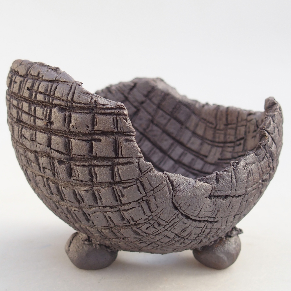 Keramická mušľa 8 x 8 x 6,5 cm , kovová farba