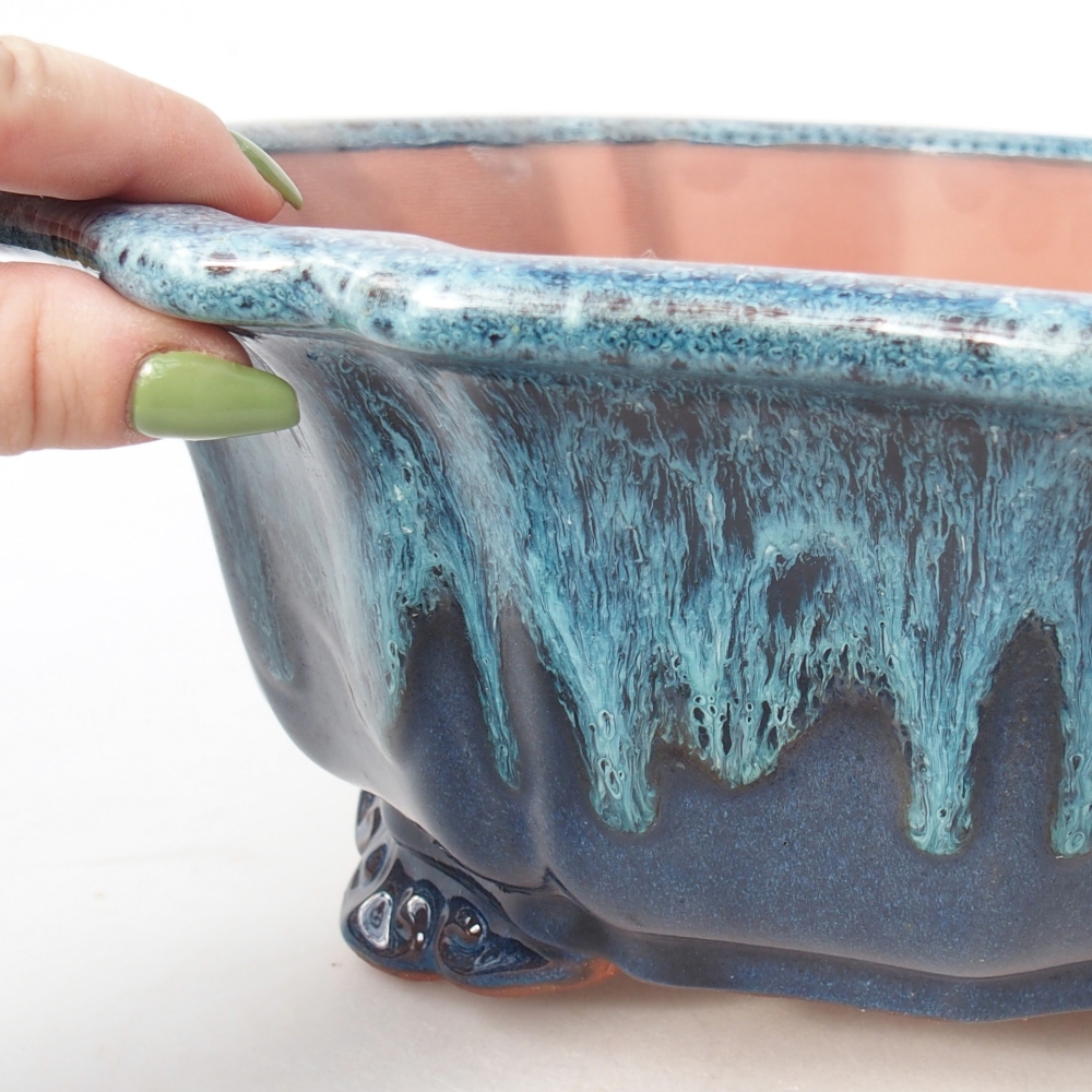 Misa 30,5 x 30,5 x 11,5 cm modro-biela