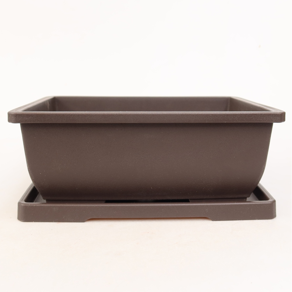 Plastová miska na bonsai + podmiska MP-2 – 21,5 x 15,5 x 8 cm