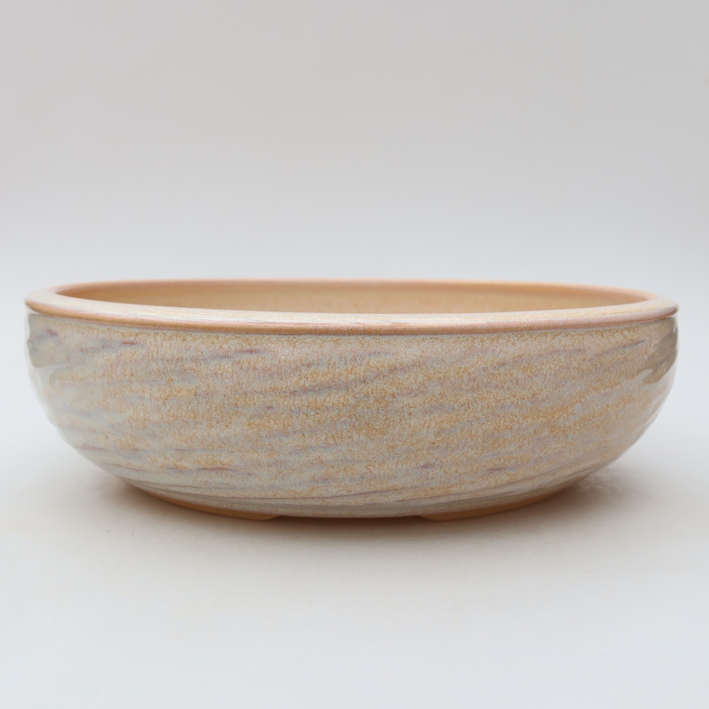 Keramická miska na bonsaje 26,5 x 26,5 x 7,5 cm, farba béžová