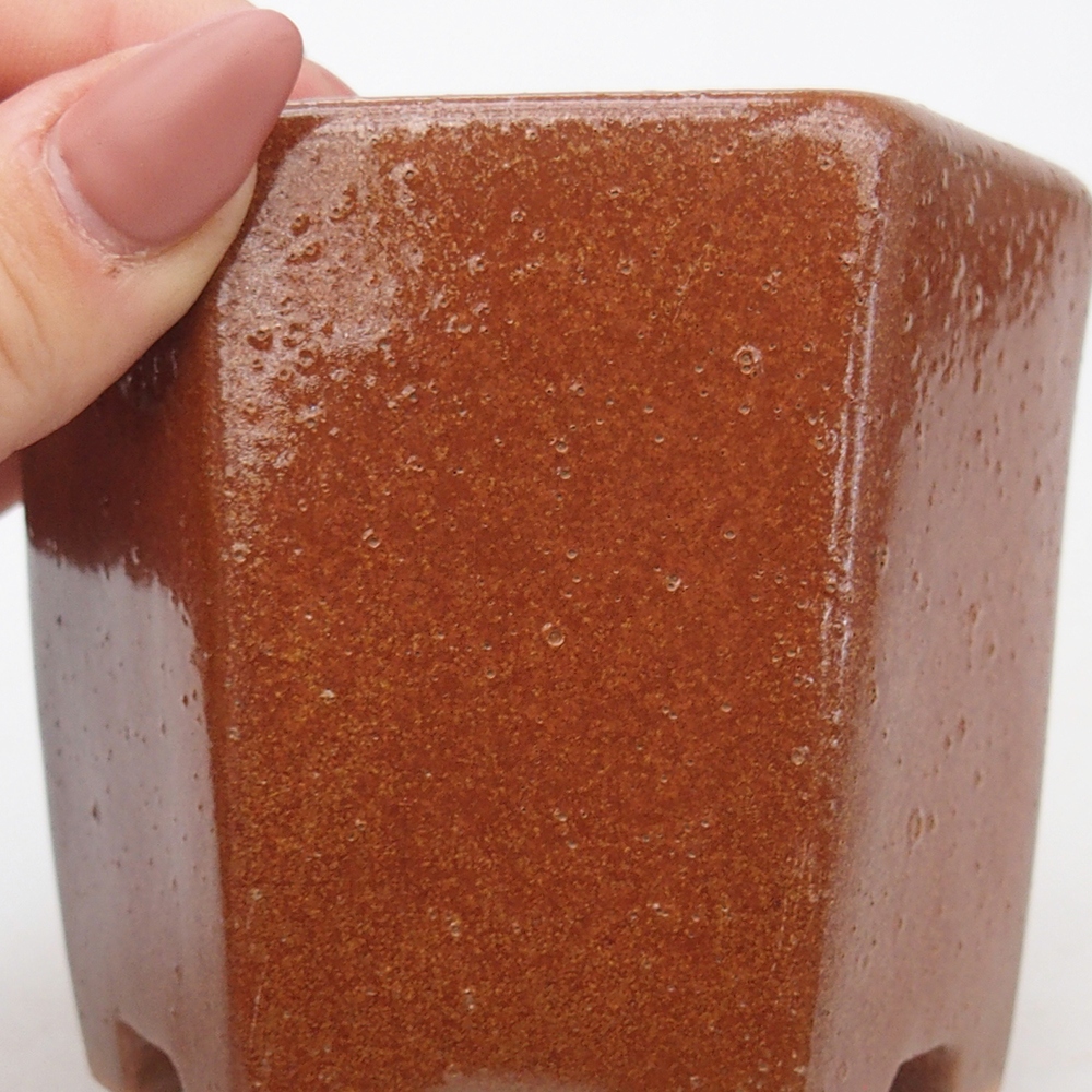 Keramická miska na bonsaje 9,5 x 8,5 x 8 cm, hnedá