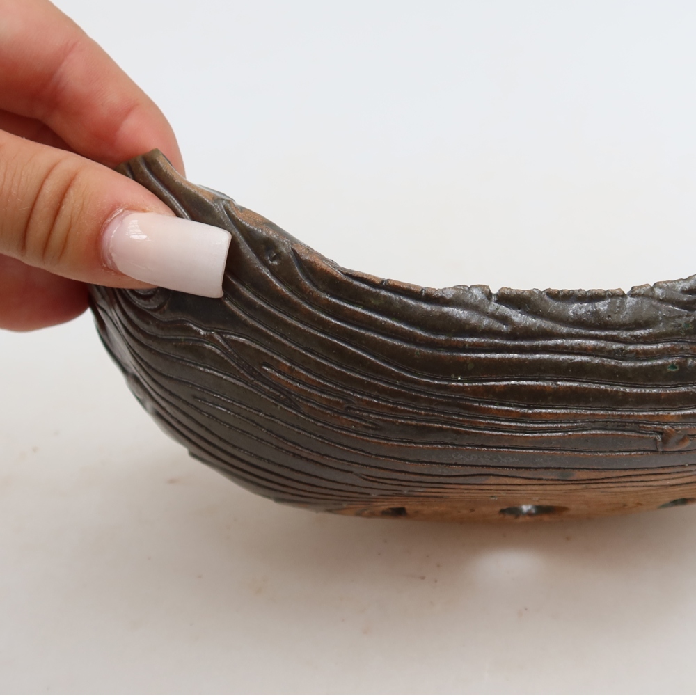 Keramická škrupina  16,5 x 11 x 6 cm, farba hnedozelená