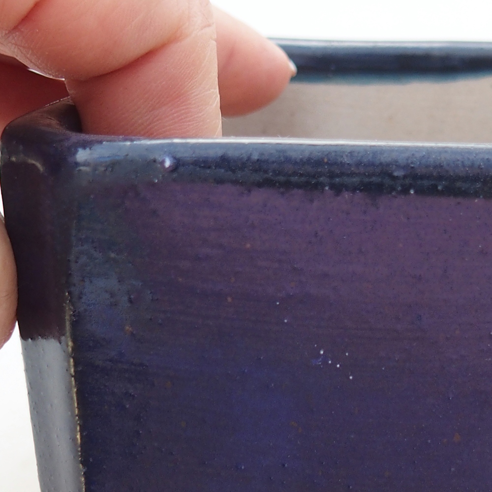 Keramická miska na bonsaje 9 x 9 x 7 cm, farba modrá