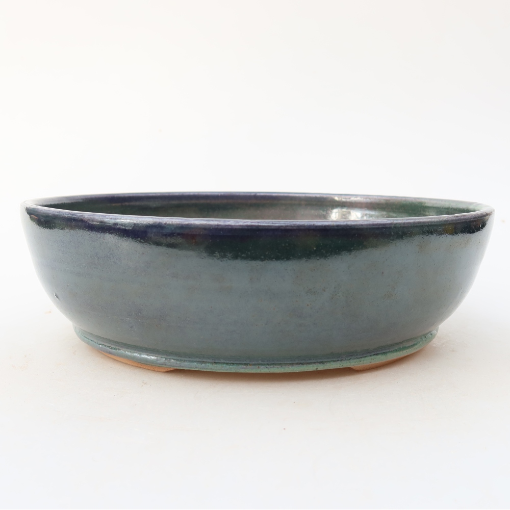 Keramická miska na bonsaje 19 x 19 x 6 cm, farba modrá