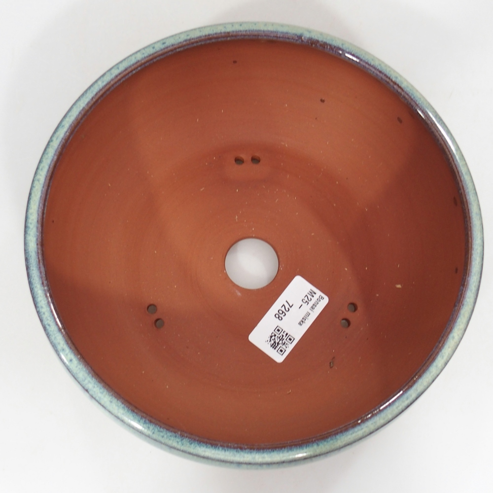 Keramická miska na bonsaje 19 x 19 x 6 cm, modrozelená