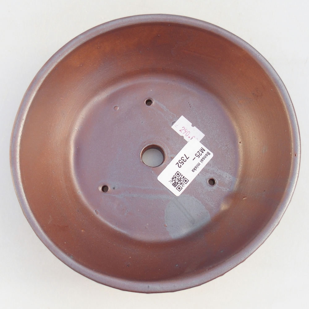 Keramická bonsajová miska 18 x 18 x 5,5 cm, farba kovu