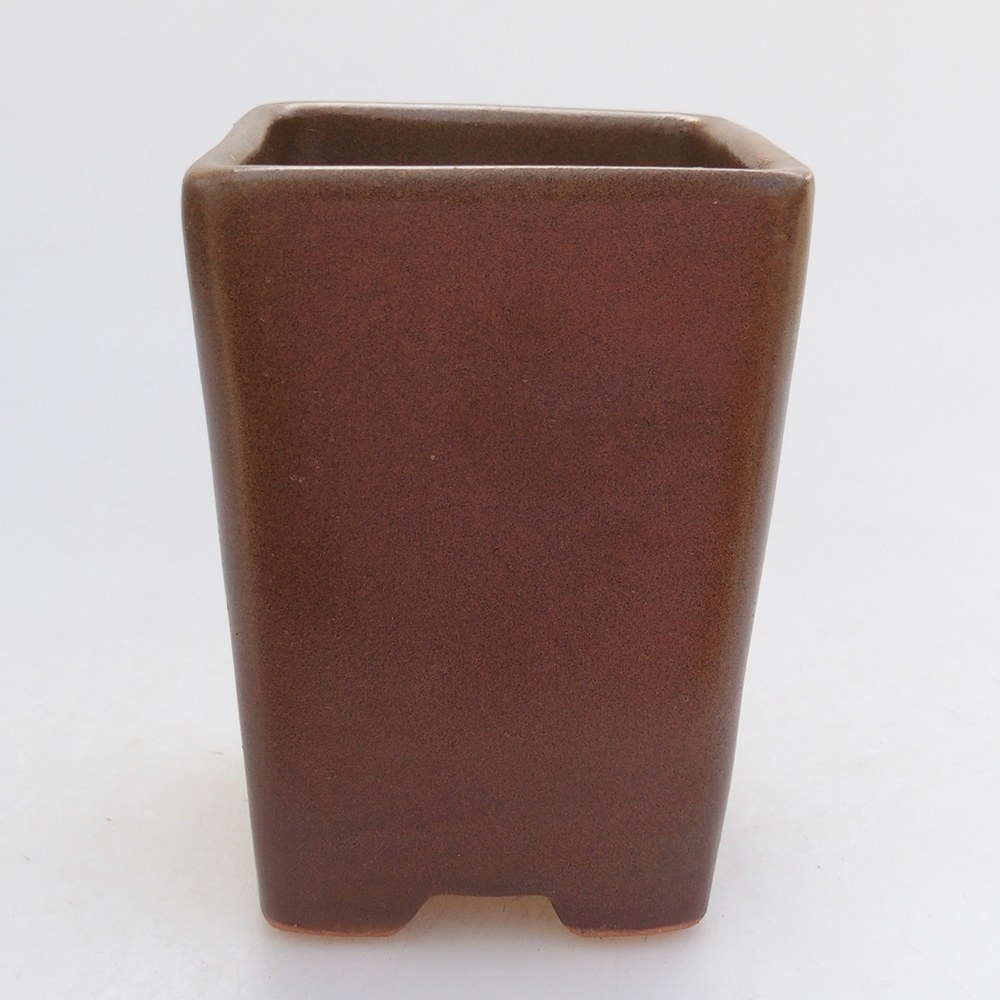 Keramická miska na bonsaje 7,5 x 7,5 x 10,5 cm, hnedá