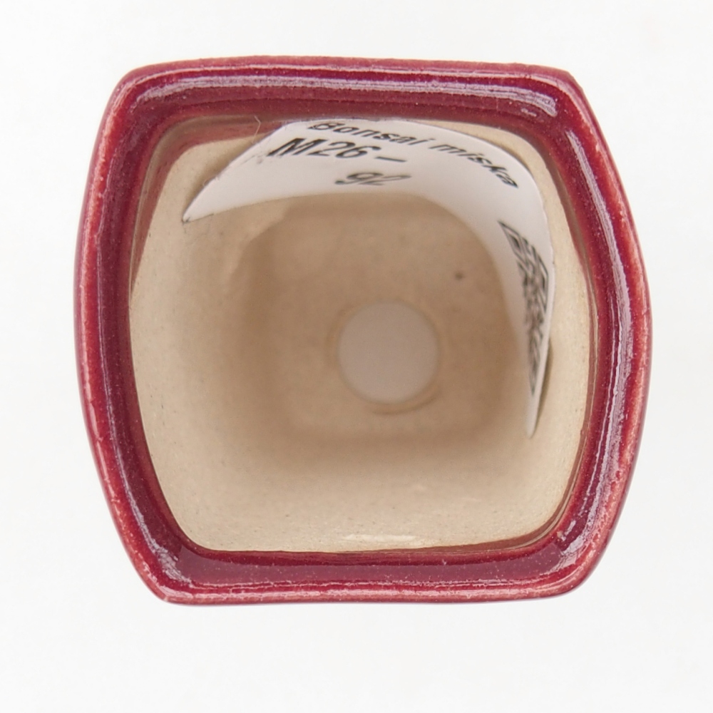 Mini bonsajová miska 3,5 x 3 x 5,5 cm, farba bordová