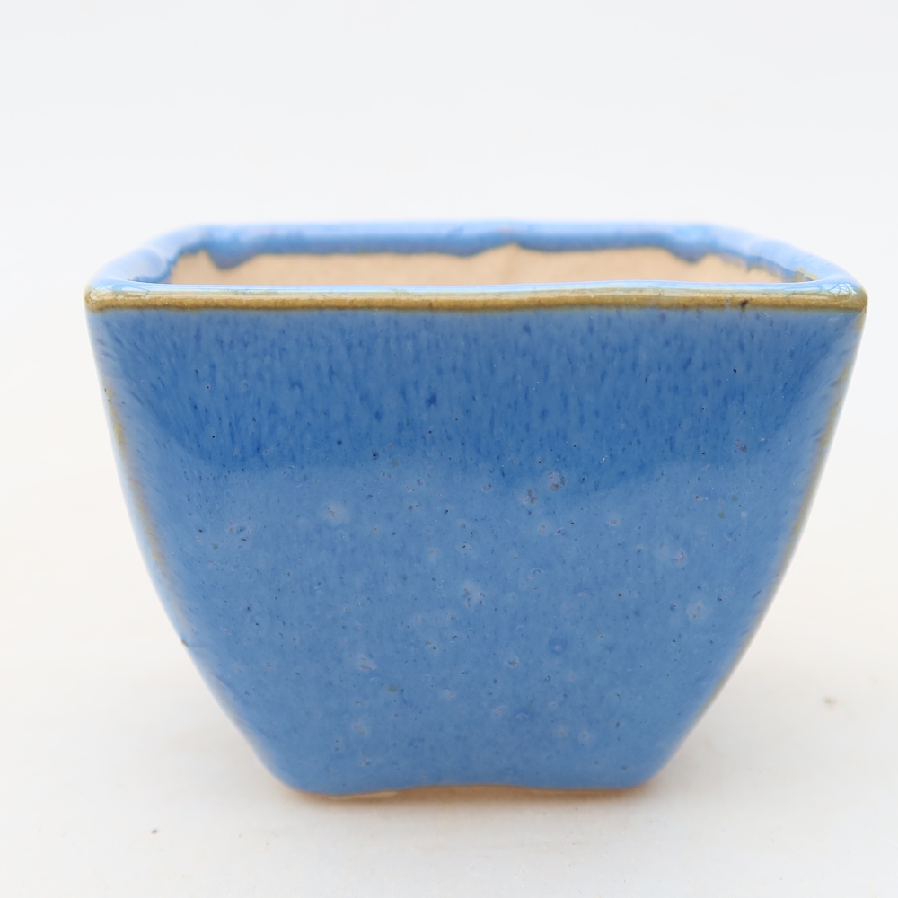 Keramická miska na bonsaje 5,5 x 5,5 x 4,5 cm, farba: modrá