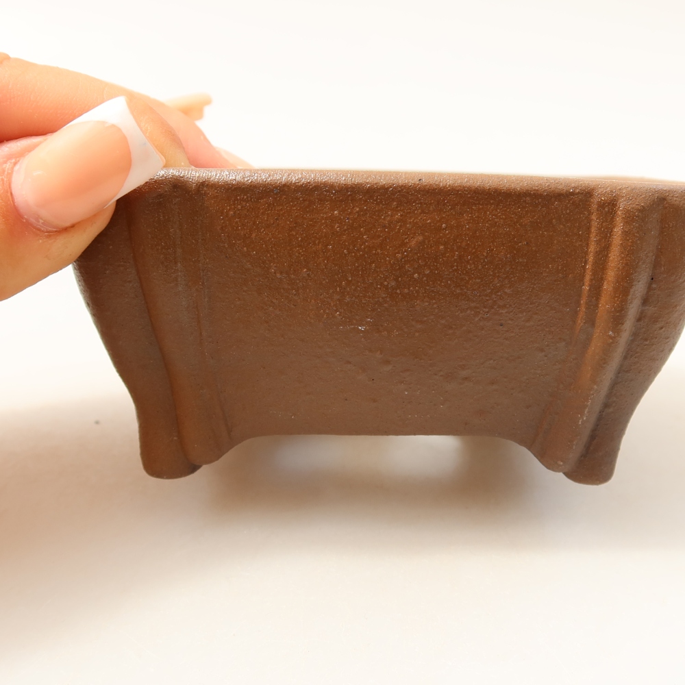Keramická miska na bonsai 10,5 x 10,5 x 4,5 cm, farba hnedá