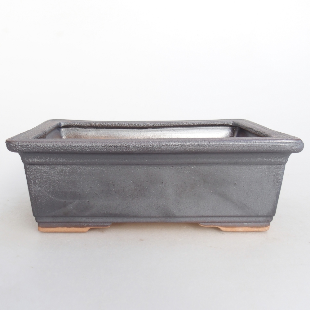 Keramická miska na bonsaje 16 x 12 x 6 cm, farba kovu