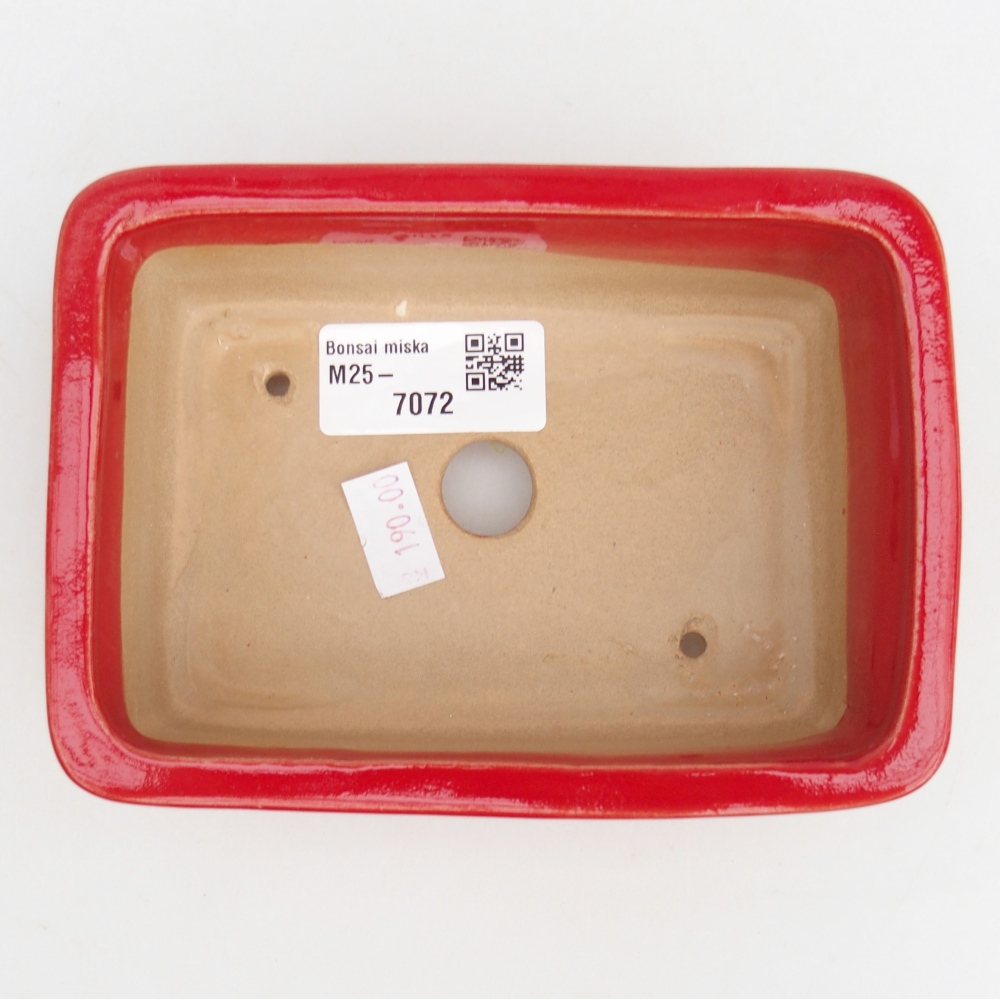 Keramická bonsajová miska 13,5 x 10 x 4,5 cm, farba červená