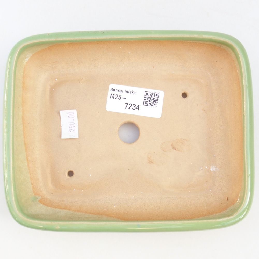 Keramická bonsajová miska 16,5 x 13,5 x 3,5 cm, zelená