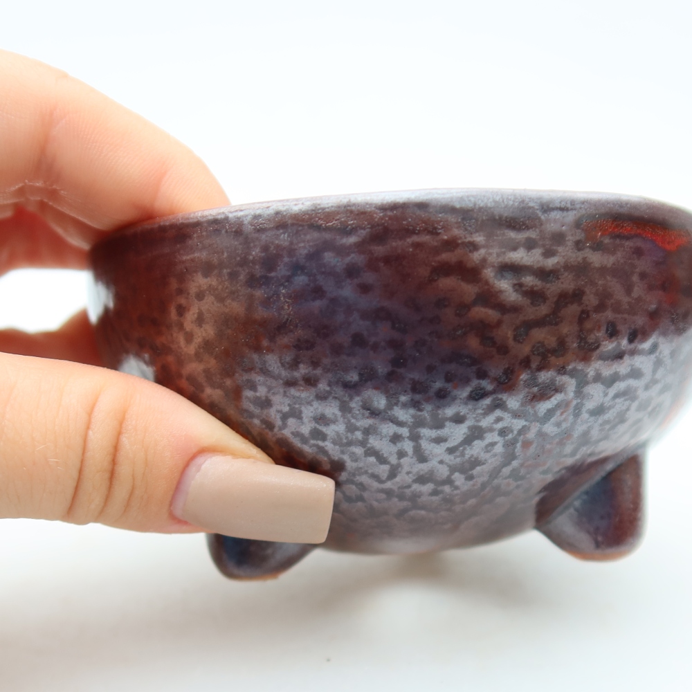 Keramická miska na bonsaje 10 x 10 x 5 cm, hnedá