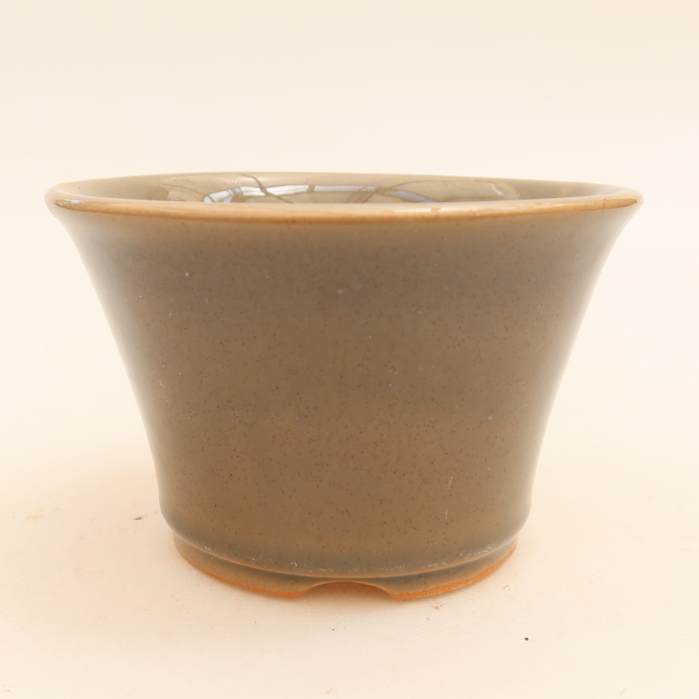 Keramická miska na bonsaje 11 x 11 x 7 cm, farba sivá