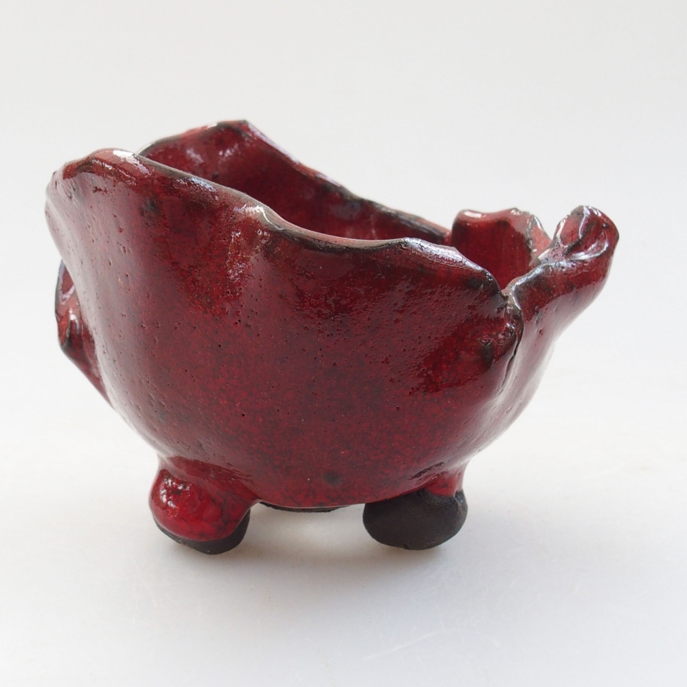 Keramická Škrupina 8,5 x 8 x 7 cm , farba červená