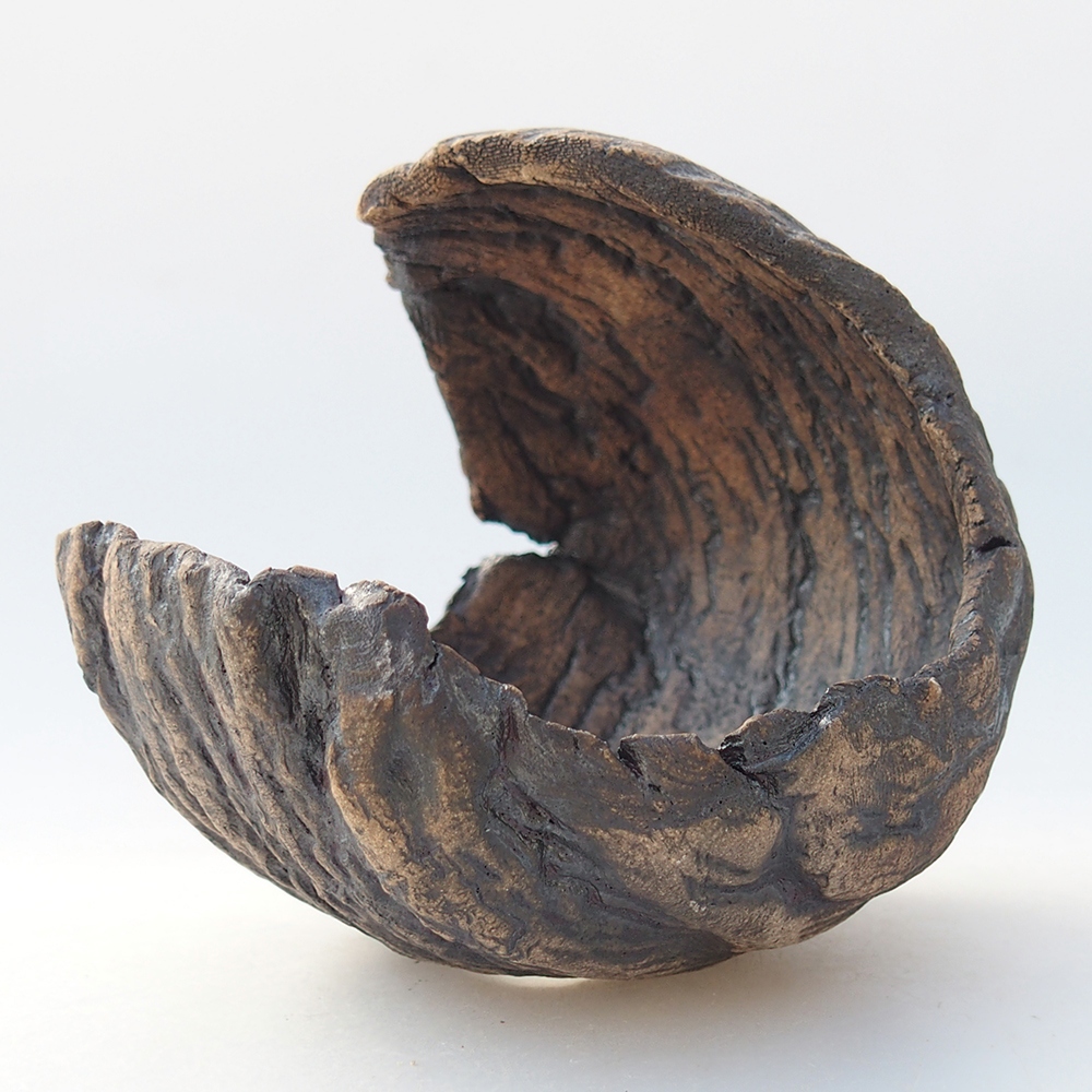 Keramická mušľa 10 x 9 x 10 cm , farba hnedá