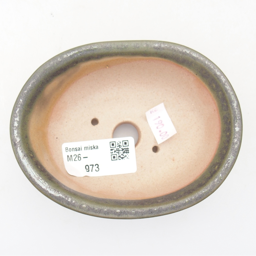 Keramická miska na bonsaje 11 x 8,5 x 4 cm, zelená