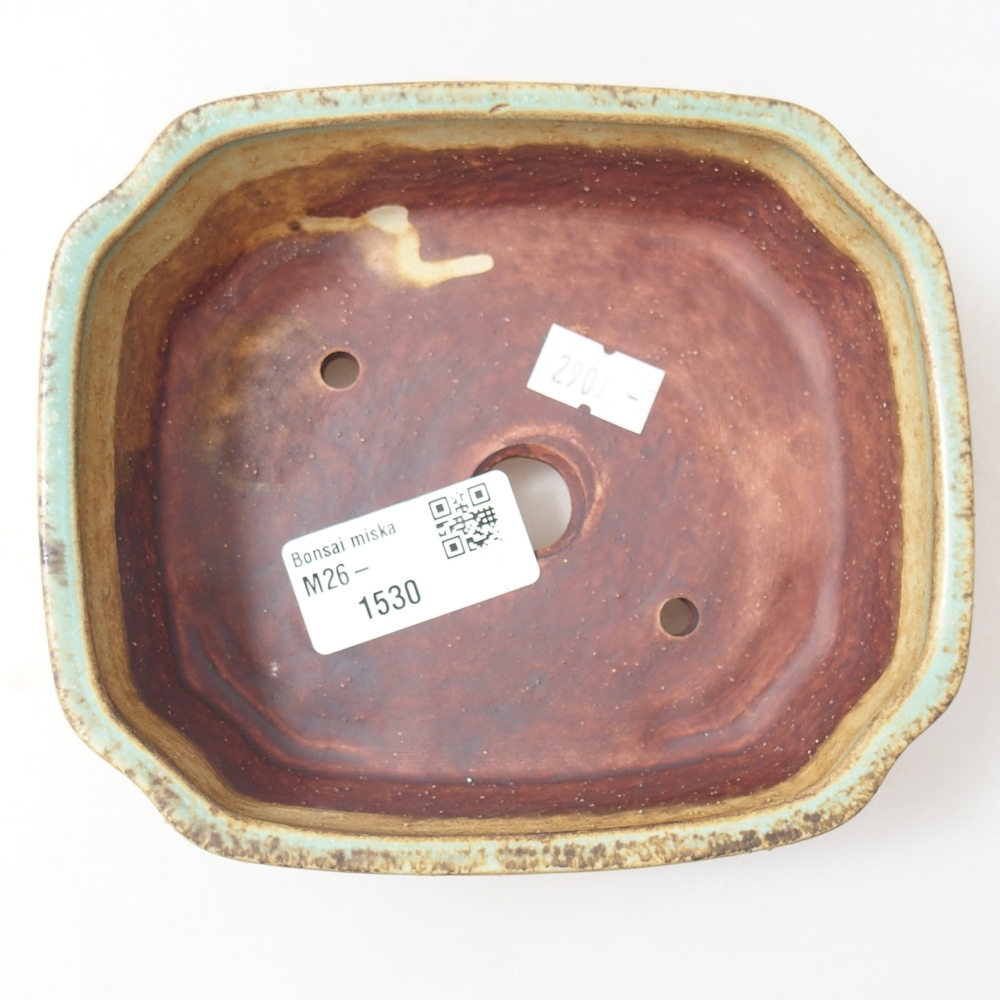 Keramická bonsajová miska 14 x 12 x 4,5 cm, zelená