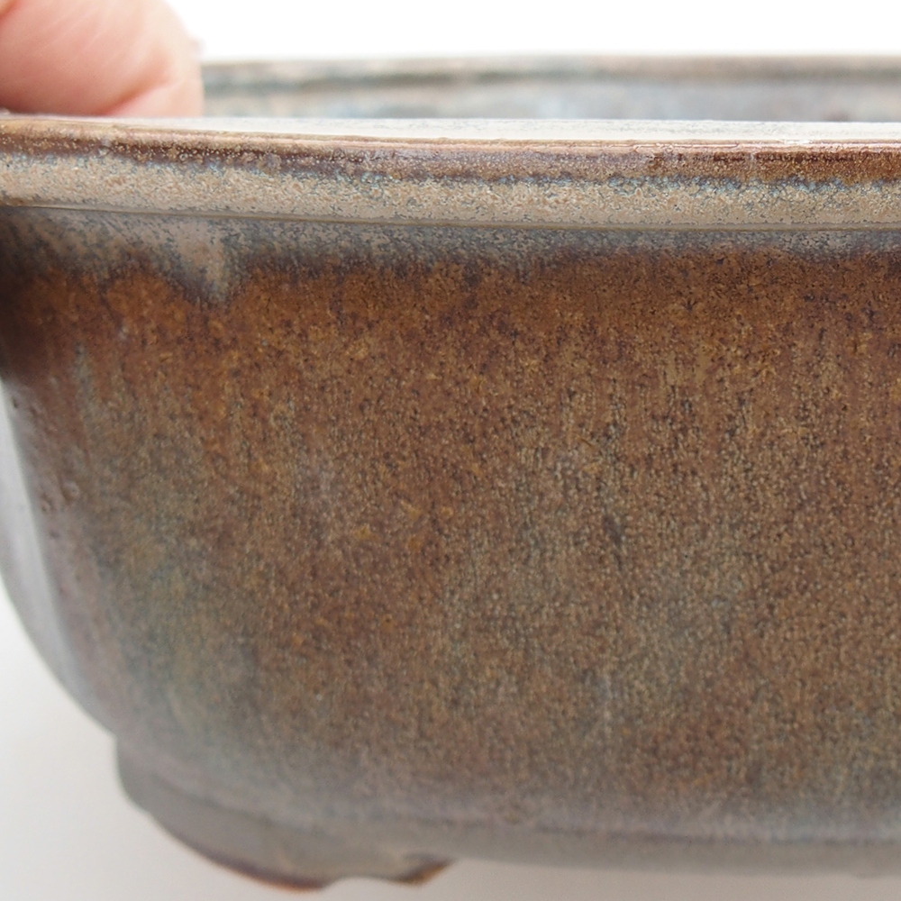 Keramická miska na bonsaje 24 x 19,5 x 7 cm, hnedá