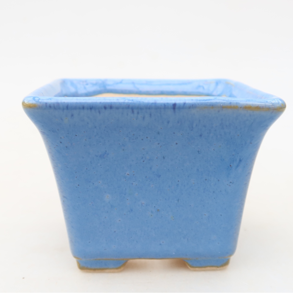 Keramická miska na bonsaje 6,5 x 6,5 x 5 cm, farba: modrá